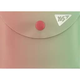 Папка-конверт Yes A7 Fusion на кнопці рожево-зелена (492299)