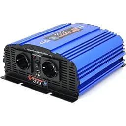 Инвертор напряжения Tommatech MS-1200, 24V/220V, 1200W с апроксимированной синусоидой, 2Shuko, USB, клеммные провода, 2 предохранителя, Q4