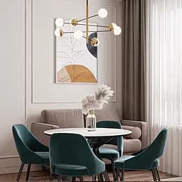 Люстра на 8 плафонов с латунной фурнитурой Line.F YG 8132-8