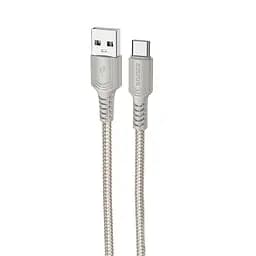 Дата кабель Borofone BX116 Certain USB to Type-C 3A (1m) Gray