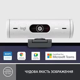 Веб-камера Logitech Brio 500 Off-White (960-001428) - мініатюра 2