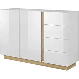 Комод Lagom Глосс Arco с ящиками белий/дуб