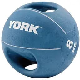 М'яч медбол York Fitness із двома ручками 8кг синій
