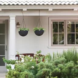 Горщик для рослин Keter Rattan hanging sphere з ланцюжком коричневий (7290106924567) - мініатюра 10