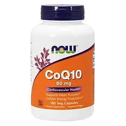 Натуральна добавка NOW CoQ-10 60 mg, 180 вегакапсул