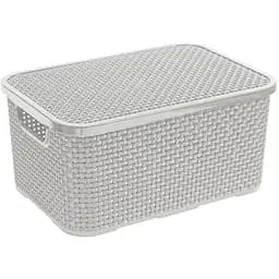 Ящик для зберігання BranQ Rattan з кришкою 10 л сірий (1723.3)
