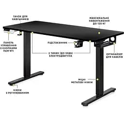 Стіл Mealux PowerDesk Duo Black (EVO-242 Duo B/B)  - мініатюра 3