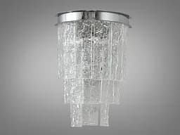 Класичне бра з кришталю на дві лампи, колір хром