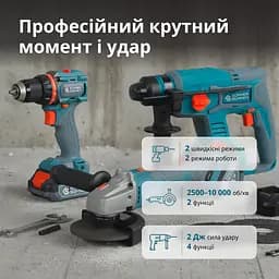 Konner & Sohnen Набір із трьох акумуляторних інструментів KS RHAGD 20V SET 3 20В дриль, шліфувальна машина кутова, перфоратор, швидкий ЗП 4.5А акб 2х4А·рік сумка 7.5кг - мініатюра 5