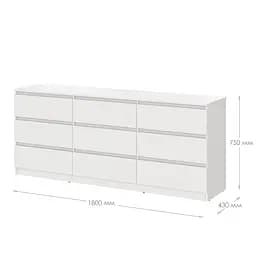 Комод у вітальню MebelStar Нео 9Ш 180x43x75,5 см Аляска сірий (MBS-1321) - мініатюра 4