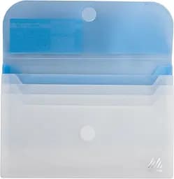 Папка-конверт TRAVEL BM.3708-99 BUROMAX, на липучці, DL, 4 відділення, матовий напівпроз.пластик (4823078953162) МІКС