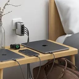 Мережевий зарядний пристрій Satechi 145 Вт USB-C 4-Port PD GaN Travel Space Gray з комплектом адаптерів для подорожей (ST-W145GTM) - мініатюра 5