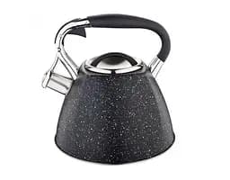 Металлический чайник с мраморным покрытием Edenberg EB-1981 со свистком 3л Черный