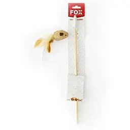 Іграшка для котів Fox Вудка-дражнилка Eсо Мишка картата, з пухом