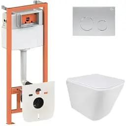 Набір Q-tap Nest 4 в 1 підвісний унітаз Tern Ultra Quiet 490x365x325 + комплект інсталяції QT1733052EUQW45159
