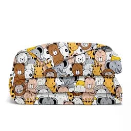 Дитяча постільна білизна в ліжечко SAFARI ANIMALS CS6, коричневий (AnimalsCinemaBrownGrey_16Mustard_140) - мініатюра 4