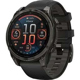 Спортивные часы Garmin Fenix 8 47mm AMOLED Sapphire Carbon Gray DLC Titanium w. Black/Pebble Gray S. Band (010-02904-20/21)