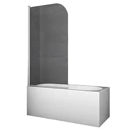 Шторки скляні на ванну Koer SR BS01-80x140-TR-01 прозоре скло 6 мм, хром KR5400, Універсальна, прозорий, хром