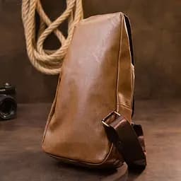 Сумка крос боді з емблемою зі шкірозамінника 20570 Vintage руда - мініатюра 8