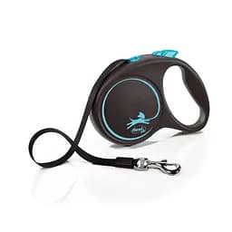 Рулетка Flexi Black Design для собак стрічка розмір L 5 м синя