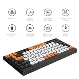 Клавіатура OfficePro SK955B Wireless/Bluetooth Black (SK955B) - мініатюра 10