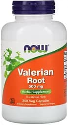 Натуральна добавка NOW Valerian Root 500 mg, 250 вегакапсул