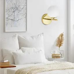 Бра Sphere Lampardi у латунному корпусі з білим плафоном Line F WB 13/1