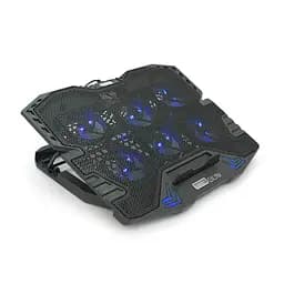 Підставка для ноутбука IceCoorel K8, 10-17", 6*70mm 1800 RPM±10%, корпус пластик+алюміній, 2xUSB2.0 + LCD, 365*297*30mm, Black, Box, Q18