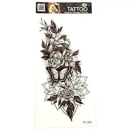 Временная татуировка «Цветы» FF-088 размер 19 х 9 см