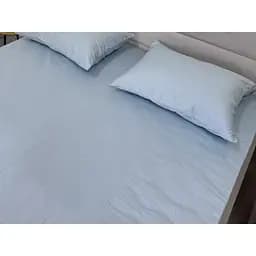 Простыня Ecotton Pearl Blue на резинке сатин 160х200 см голубая (24795)