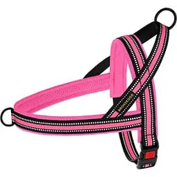 Шлея для собак BronzeDog Mesh Скандинавская, размер ХL, 54х68-82 см, розовая