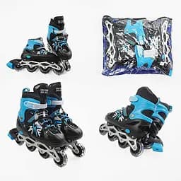 Роликовые коньки, размер 29-33, PVC колеса, стелька 16-19 см, синий, INLINE SKATE, 25326-S