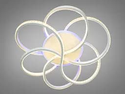Стельова LED-люстра з диммером та підсвічуванням, 110W 1011/S WH LED 3color dimmer - мініатюра 2