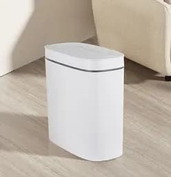 Відро для сміття сенсорне овальне Mixxus Flat-TC0109 White 9 л Білий (MI7074)  - мініатюра 2