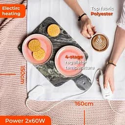 Електропростирадло Mesko MS 7420 двоспальне 2х60 Вт 150x160 4 рівні нагріву поліестер біла (MS7420) - мініатюра 3