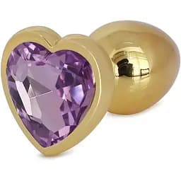 Анальна пробка з кристалом SKN-MG47 (розмір M), Золотий / Сиреневый