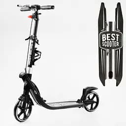 Самокат Best Scooter складаний 64х16х93-103 см Чорно-білий 000231310 - мініатюра 2