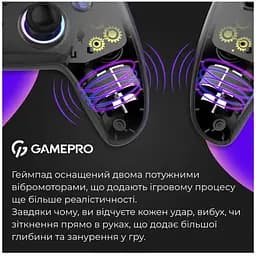 Геймпад Bluetooth джойстик GamePro GPS-13B Bluetooth 5.3/USB (PC/iOS/Android/PS3/PS4) RGB Black - мініатюра 17