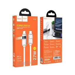 Кабель Hoco U137 Line PD charging data cable with display iP Білий - мініатюра 2