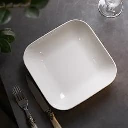 Тарілка глибока квадратна 500 мл 15 см порцелянова TS Kitchen HP600 - мініатюра 2