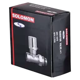 Кран вентильний прямий з американкою Solomon 1/2″ chrom 1875 з ущільнювачем 000015809 - мініатюра 3