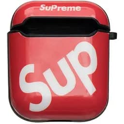 Футляр для навушників Airpods Glossy Brand Sup red