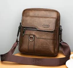 Сумка чоловіча через плече планшет темно-коричнева повсякденна Jeep (722К) - мініатюра 2