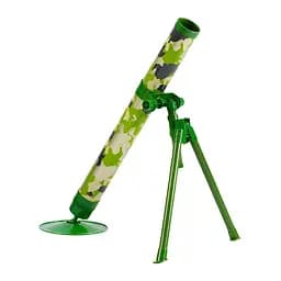 Міномет TD 01, звук, підсвічування, механічний принцип роботи, 3 м'які снаряди, мішень, зелений колір