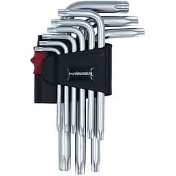 Набір Г-подібних ключів Haisser TORX T10-50 з отвором 9 шт. (102896)