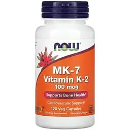 Вітаміни та мінерали NOW Vitamin K2 (MK7) 100 mcg, 120 вегакапсул