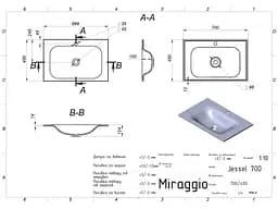 Умивальник Miraggio Jessel 700 mirastone gray 0001465, Сірий - мініатюра 5