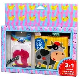 М'яка книжка-шуршалка Книжковий хмарочос Корівка з прорізувачем 403754