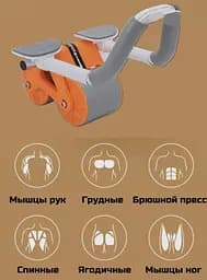 Тренажер для преса / Колесо для спорту / Ролик для преса зі зворотним механізмом Синя - мініатюра 2