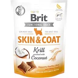 Беззернові ласощі для собак Brit Care Skin & Coat криль з кокосом 150 г
